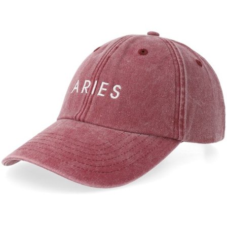 Iconic - Röd unconstructed Keps - Small Font Aries Vintage Washed Red Dad Cap @ Hatstore