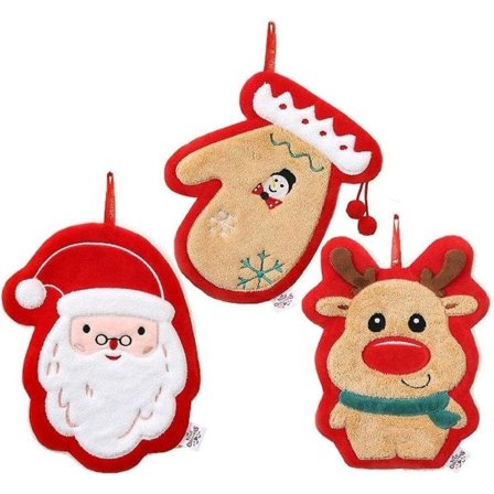 Joulupyyhkeet, 3-pakkauksessa söpöillä jouluaiheilla A