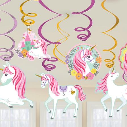 Hängande dekoration Unicorn Magic 12 delar - Partyninja.se
