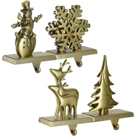 Nye julesokkeholdere til kamin krans - Sæt med 4 sokkeholdere snemand-FM-{HW}