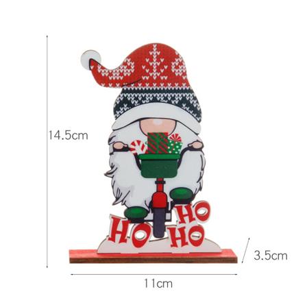 1 ST Juldekorationer Trä juldocka dekorationer Gör-det-själv avtagbara receptionen trädekorationer (stil 3)