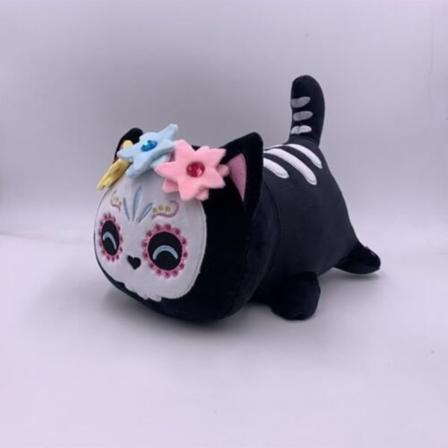 Meemeows mat Aphmau kattedukke fylt leketøy plysjdukker Munk 25 cm - Perfet Skull Skull