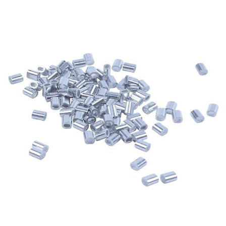 2025 100 stk. 1 mm stålwire tau aluminium ferrules hylser sølvfarget