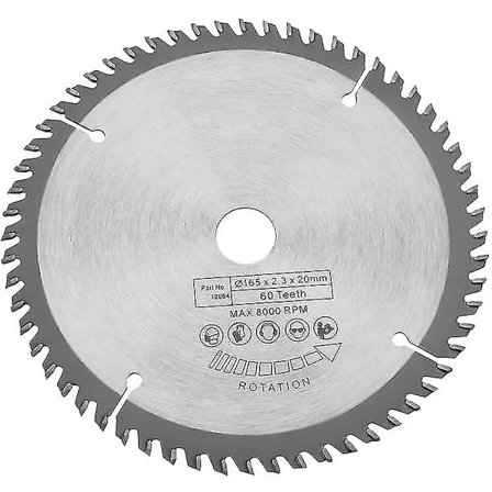 Rundsavsklinge 60 tænder savklinger 165mm rundsavsklinge Hm sølv, til skæring af kobber, jern