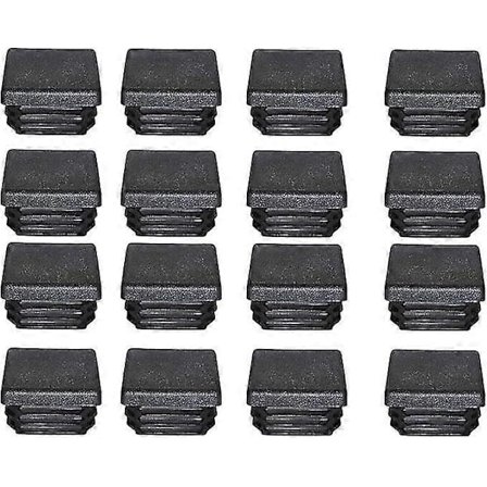 Plastlåg 40x40mm Sort Firkantrør Endestykker i Plast Tætningslåg 16stk