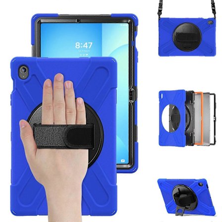Robust, hårt skal med roterande stativ för Samsung Galaxy Tab S10 FE+ surfplatta