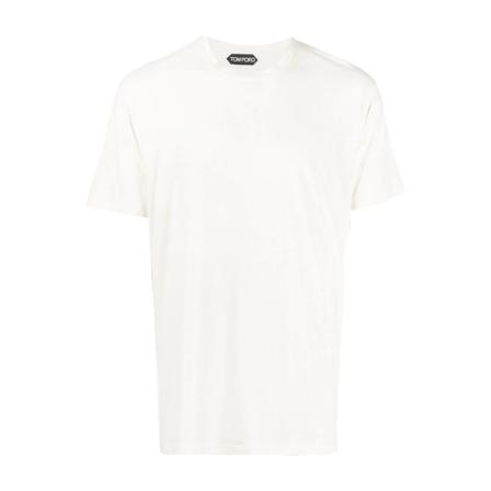 Tom Ford, T-Shirts Wit, Heren, Maat:L,Katoen
