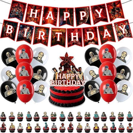 Stranger Things Bursdagsfest Dekorasjoner Ballongsett Engangstallerkener Duker Barnebursdagsgaver Babyshower