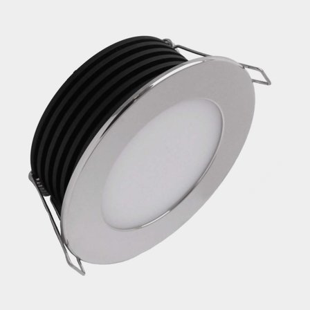 Ceiling light Casolux Malou Downlight, recessed, stainless steel, LED, 10 - 32 V, 4.5 W, high, with white light