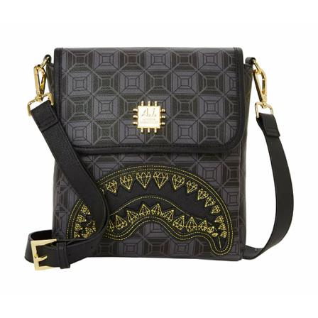 Sprayground Ai4 Diamond Large Sling Tas , Zwart , Heren , Maat: ONE Size Schoudertassen