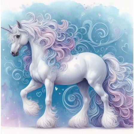 Vit Häst Affisch A4