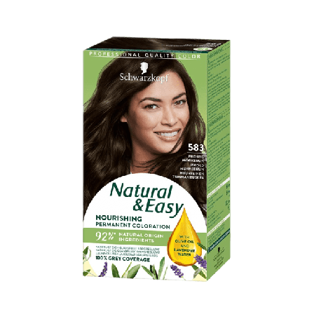 Schwarzkopf Natural & Easy 583 Frostig Mörkbrun Hårfärg Unisex Brun 142,5 ML
