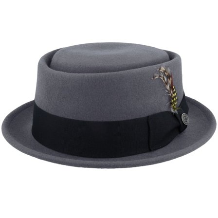Jaxon & James - Gris porkpie Chapeau - Crushable Grey Pork Pie @ Hatstore
