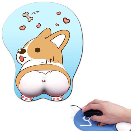 En del (blått corgi-armbånd, ca. 260*220*30mm) 3D-musematte