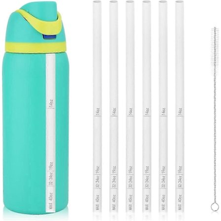 6 stk. erstatningsstrå for Owala 24 Oz 32 Oz, gjenbrukbare plaststrå med