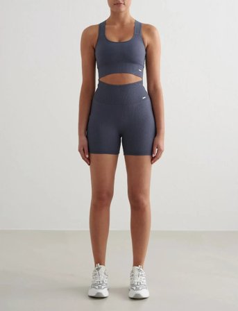 aim ́n Ribbed Seamless Midi Biker Shorts - Blue - M