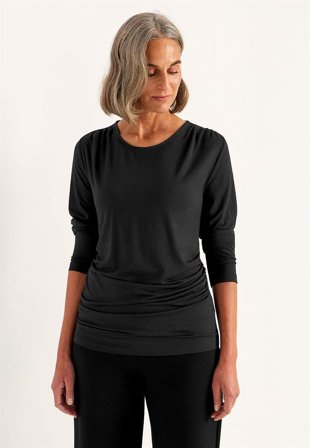 Cellbes of Sweden - Top Premium i modal med rynkedetaljer i sort til damer i størrelse 50/52