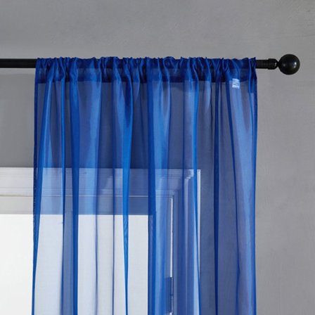 Skira Voile Gardiner Fönster Tyll Draperi MÖRKBLÅT - high quality