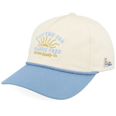 Slacker Supply - Bege adjustable Boné - Keep The Sea Plastic Free Rope Stone/Light Blue A-Frame Adjustable @ Hatstore