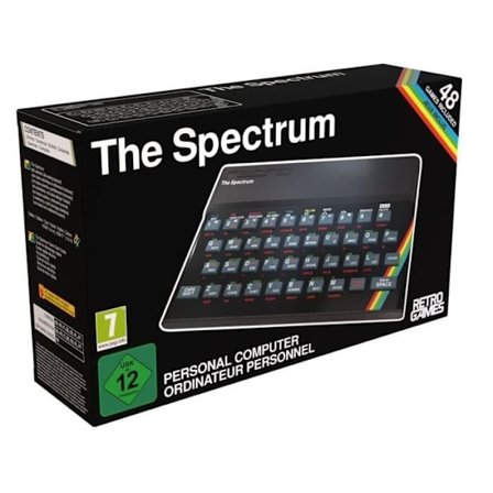 Salonikonsole - The Spectrum - Retropelaaminen - Sateenkaaren värit - 48 sisäänrakennettua peliä - HDMI 720 HD