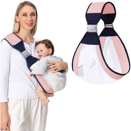 Rosa baby carrier, wraparound baby carrier, justerbar baby sele, baby sele, pustende baby carrier, nyfødt sele, nyfødte og småbarn opptil 18 kg