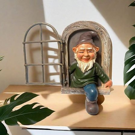 Havenisse Statue, Sjov Plænepynt til Udendørs Indretning i Have, Terrasse og Gård, Finurlig Gave til Nisseelskere og Hjemmehave