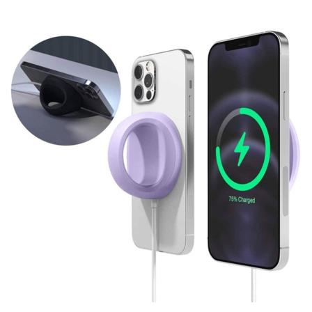 MagSafe langattoman laturin suojaava silikonikotelo - Violetti Purple