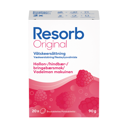 Resorb Original Refresh Brusetabletter, Bringebærsmak, 2 x 10 stk.