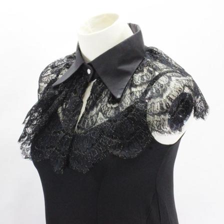 Damkrage Avtagbar halvguld Silk Black Spetsad Camisole Picture color