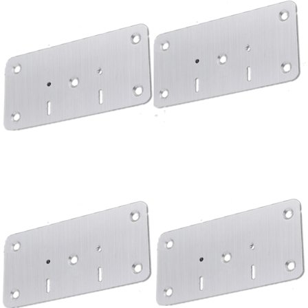 Reparationsplade til møbelhængsler 4-pak Silver