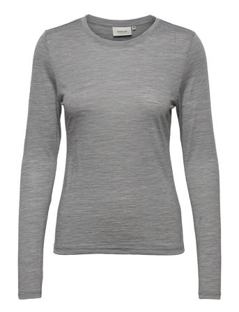 Sividagz Ls Wool Tee Noos Langærmet T-shirt Grå Gestuz
