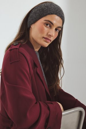 NA-KD Stickad huvudbonad i alpackamix - Håraccessoarer - Grå - One Size