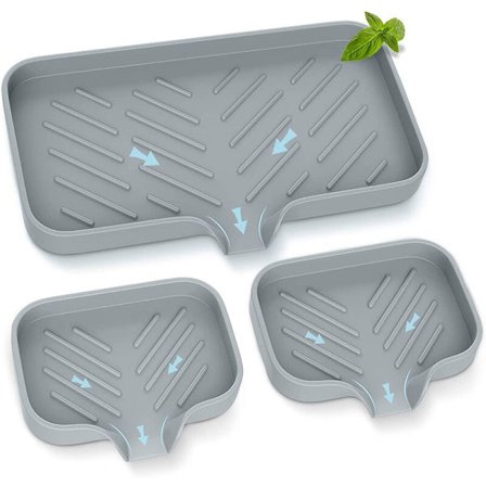 Køkkenholder, Køkkenvask Bakke Køkken Svampeholder Selvdrænende Silikoneholder til Badeværelse