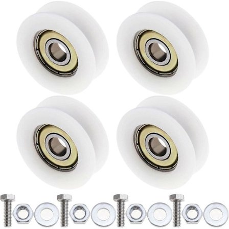 4 stk. Drivhusdørhjul 29 mm Diameter Drivhus Skyvedør Rull for de fleste drivhus