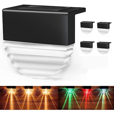 Solar Deck Lights, Solar Step Lights Outdoor Waterproof Led Solar Fence Lights For Patio, Stairs,yard, Garden Pathway, Step And Fences, 10 Lumens, War