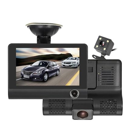 Bilskamera 1080p Hd Dashcam 3 Skärm 32 GB Minneskort Ingår