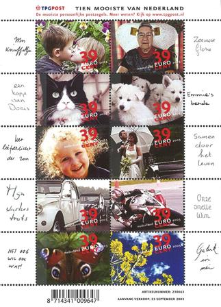 Holland 2003 - NVPH V2199-2208 - Småark - Postfrisk