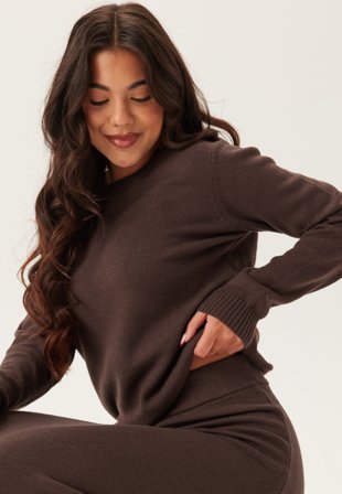 VILA Viril O-neck L/S KNIT TOP Coffee Bean Klær