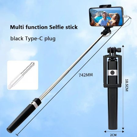 Ny Trådstyrd Selfiestick Lämplig Type-C Plug Mini Portabel Selfiestick