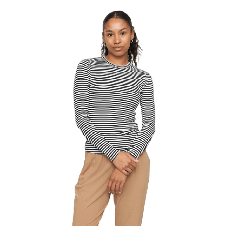 Soft Rebels Srfenja Stripe O-neck Top Blusar Dam Svart L