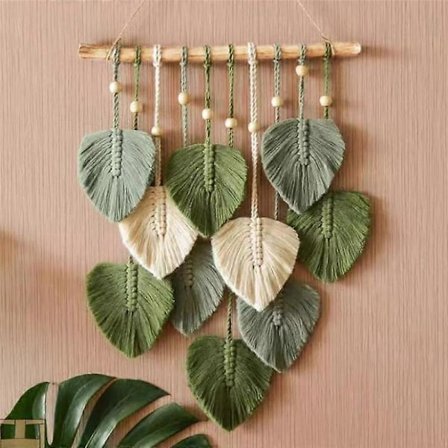 Lehti Makramee Seinävaate Boho Huoneen Sisustus Kudottu Esteettinen Seinävaate Koti Huone Häät Koristelu