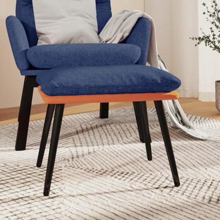 Vidaxl Fotpall Blå & Orange 45x29,5x39 Cm Tyg & Konstläder Blå