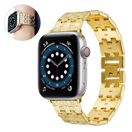 Apple Watch 42 mm - 44 mm klockarmband i texturerad aluminiumlegering - Guld