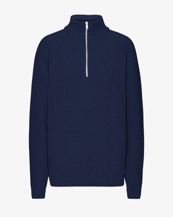 Merino Quarter Zip - Marine Blue - Female - S