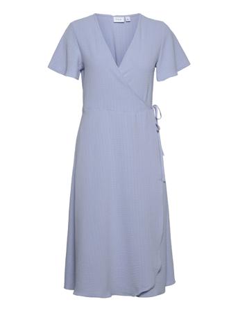 Vilovie S/S Wrap Midi Dress/Su - Knælang Kjole Blå Vila