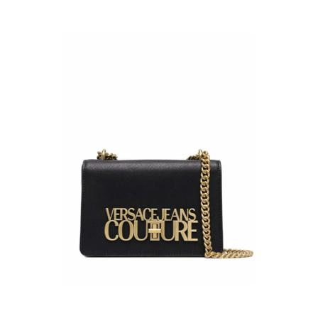 Versace Jeans Couture, Shoulder bag with logo Zwart, Dames, Maat:ONE Size,leer