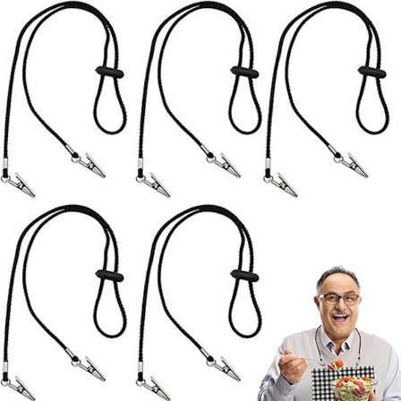 ING Servietkæder med clips - 5-pak - velegnet til seniorer, babyer og børn