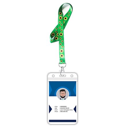 Auringonkukkakaulanauha korttikotelolla, sisältää kannettavat auringonkukka kaulanauhat