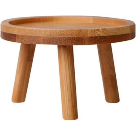 Trestand for blomsterpotte - Høy krakk for balkong - Rund hylle for innendørs og utendørs (8x8x7cm)