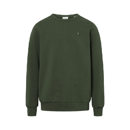 Knowledge Cotton Apparel ERIK basic badge sweat - GOTS/Vegan Överdelar Herr Grön XXL